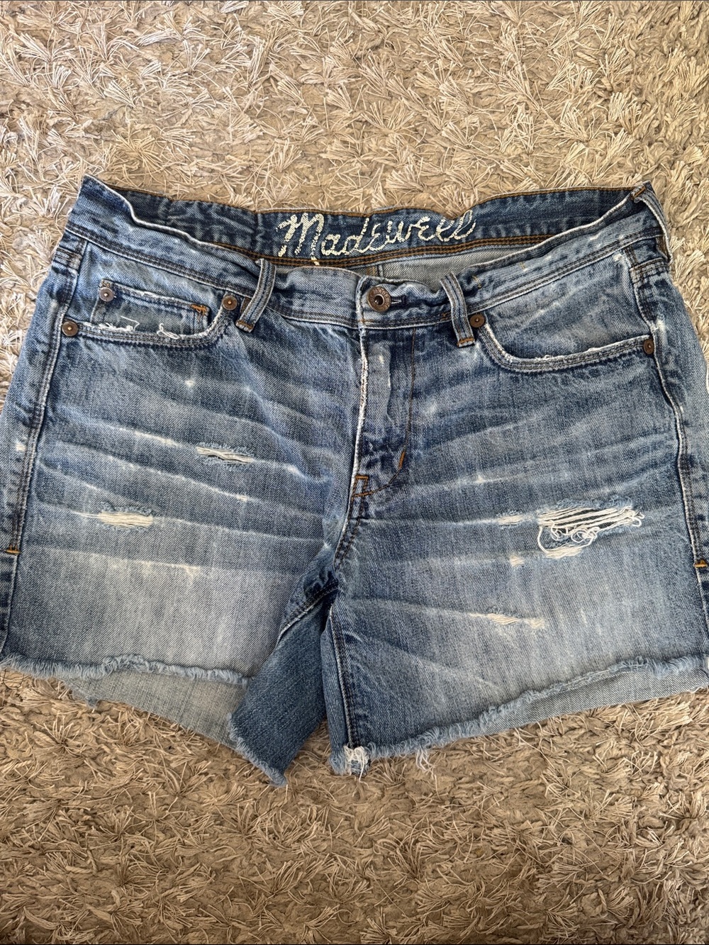 Madewell Distressed Denim Cutoff Shorts Size 29 100% Cotton